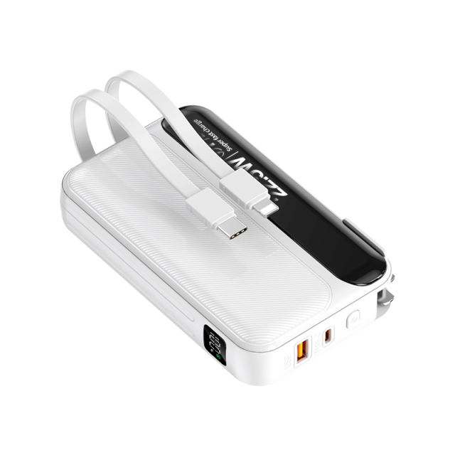 20,000mAh Foldable AC Plug   22.5W Fast Charging Power Bank  with Built-in two Cables，PD20W/22.5W fast charging RC-PD72