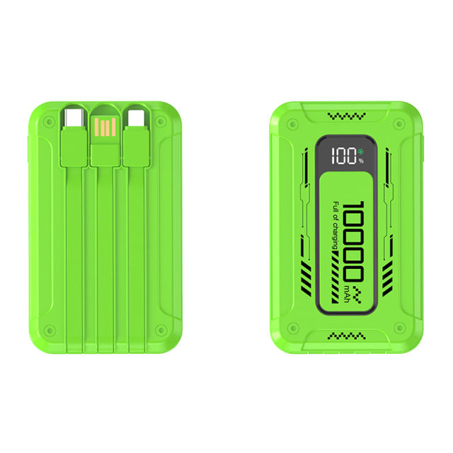 22.5W Super Fast Charging Mecha-Style Power Bank with Built-In 3 Cables (10,000mAh),PD20W Bidirectional Fast Charging RC-PD73