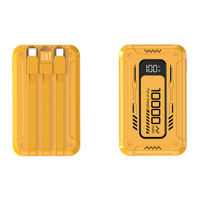 22.5W Super Fast Charging Mecha-Style Power Bank with Built-In 3 Cables (10,000mAh),PD20W Bidirectional Fast Charging RC-PD73