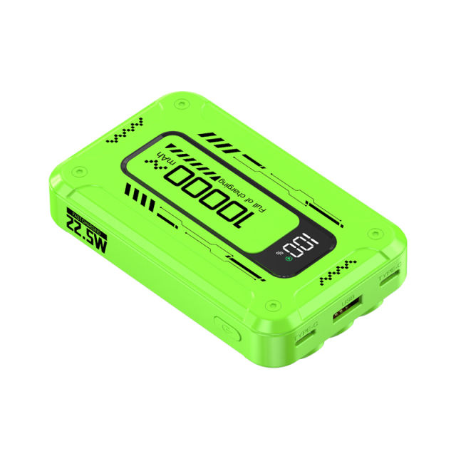 22.5W Super Fast Charging Mecha-Style Power Bank with Built-In 3 Cables (10,000mAh),PD20W Bidirectional Fast Charging RC-PD73