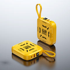 10,000mAh Mech-Style Power Bank with Dual Cables and  22.5W Super Fast Charging，PD20W Fast Charging RC-PD74