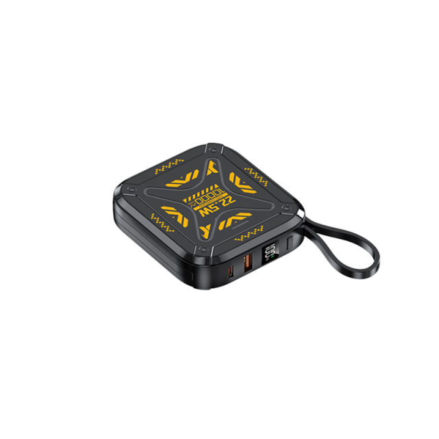 10,000mAh Mech-Style Power Bank with Dual Cables and  22.5W Super Fast Charging，PD20W Fast Charging RC-PD74