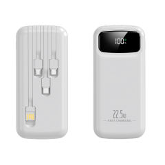 10,000mAh Power Bank  with Built-in 4 Cables，22.5W Super Fast Charging and PD20W Fast Charging RC-PD75
