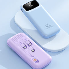 10,000mAh Power Bank  with Built-in 4 Cables，22.5W Super Fast Charging and PD20W Fast Charging RC-PD75