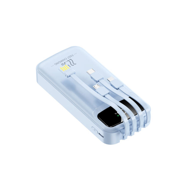 20,000mAh Power Bank  with Built-in 4 Cables，22.5W Super Fast Charging and PD20W Fast Charging