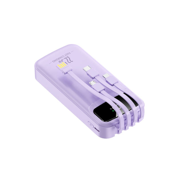 20,000mAh Power Bank  with Built-in 4 Cables，22.5W Super Fast Charging and PD20W Fast Charging