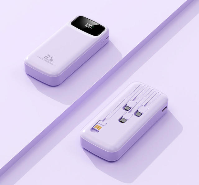 20,000mAh Power Bank  with Built-in 4 Cables，22.5W Super Fast Charging and PD20W Fast Charging