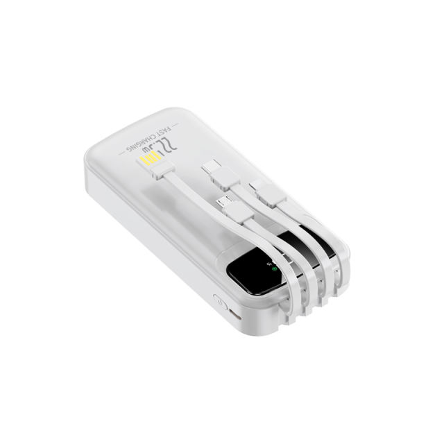 20,000mAh Power Bank  with Built-in 4 Cables，22.5W Super Fast Charging and PD20W Fast Charging