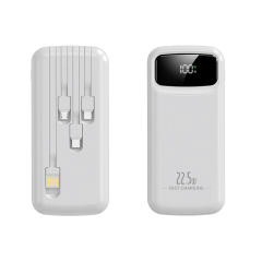 20,000mAh Power Bank  with Built-in 4 Cables，22.5W Super Fast Charging and PD20W Fast Charging