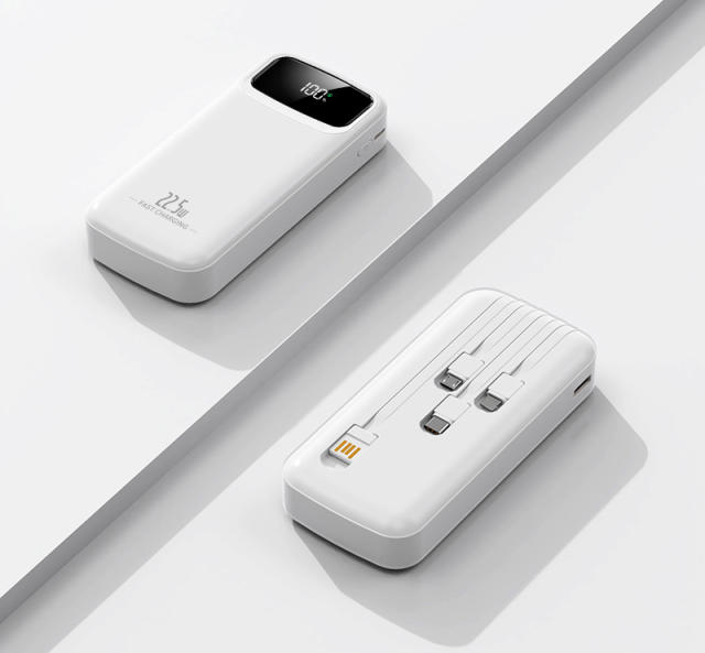 20,000mAh Power Bank  with Built-in 4 Cables，22.5W Super Fast Charging and PD20W Fast Charging