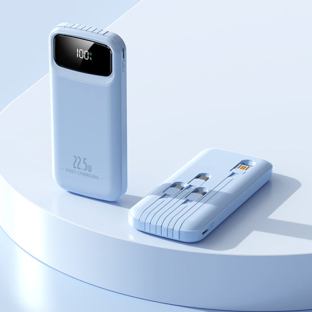 10,000mAh Power Bank  with Built-in 4 Cables，22.5W Super Fast Charging and PD20W Fast Charging RC-PD75
