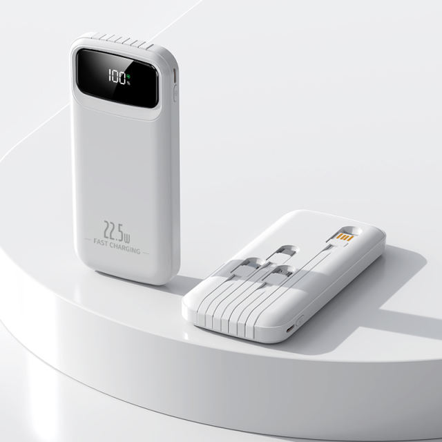 10,000mAh Power Bank  with Built-in 4 Cables，22.5W Super Fast Charging and PD20W Fast Charging RC-PD75