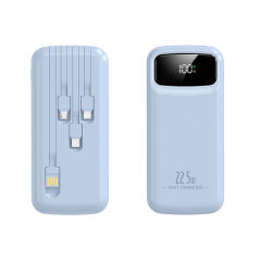 20,000mAh Power Bank  with Built-in 4 Cables，22.5W Super Fast Charging and PD20W Fast Charging