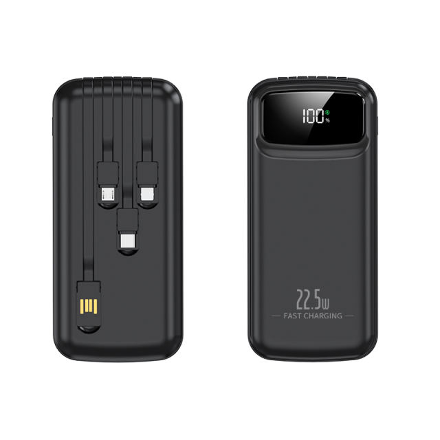 20,000mAh Power Bank  with Built-in 4 Cables，22.5W Super Fast Charging and PD20W Fast Charging