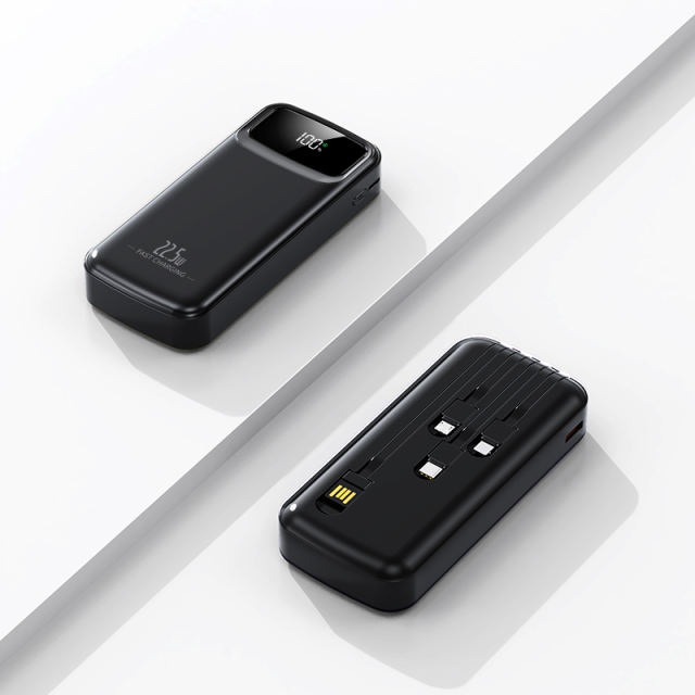 20,000mAh Power Bank  with Built-in 4 Cables，22.5W Super Fast Charging and PD20W Fast Charging