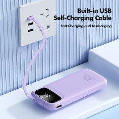 10,000mAh Power Bank  with Built-in 4 Cables，22.5W Super Fast Charging and PD20W Fast Charging RC-PD75