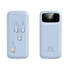 10,000mAh Power Bank  with Built-in 4 Cables，22.5W Super Fast Charging and PD20W Fast Charging RC-PD75