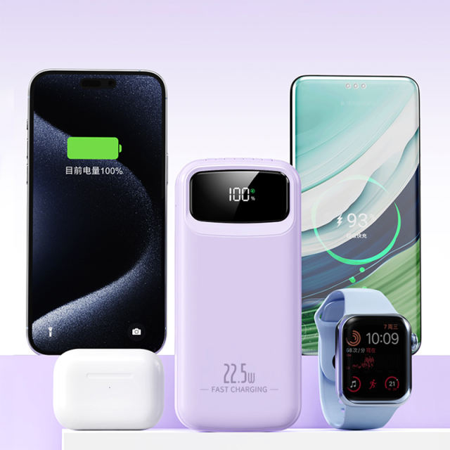 20,000mAh Power Bank  with Built-in 4 Cables，22.5W Super Fast Charging and PD20W Fast Charging