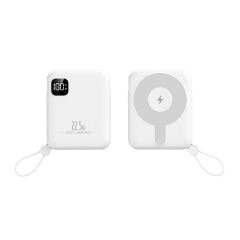 10,000mAh Magnetic Wireless Power Bank with 15W Fast Charging and Built-in Dual Cables，22.5W/PD20W Fast Charging，RC-WP031