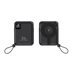 10,000mAh Magnetic Wireless Power Bank with 15W Fast Charging and Built-in Dual Cables，22.5W/PD20W Fast Charging，RC-WP031
