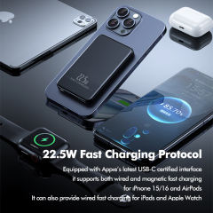 15W Magnetic Wireless Fast Charging Power Bank with 22.5W Super Fast Charging，5,000mAh/10,000mAh RC-WP032