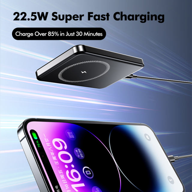 15W Magnetic Wireless Fast Charging Power Bank with 22.5W Super Fast Charging，5,000mAh/10,000mAh RC-WP032