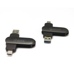 Large-Capacity  OTG Metal USB Flash Drive 256GB 128GB 64GB 32GB 16GB For iPhone Lightning HD USB Flash 3.0 Pendrive，Custom USB Drive，USB 3.2/ Type-C/High-Speed Transmission,Thumb Drive，Pen Drive，RC-U133