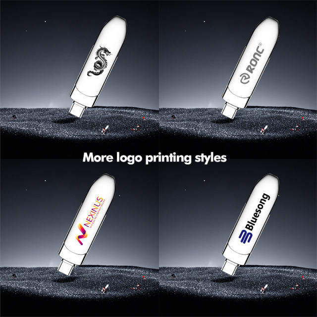 Large-Capacity  OTG Metal USB Flash Drive 256GB 128GB 64GB 32GB 16GB For iPhone Lightning HD USB Flash 3.0 Pendrive，Custom USB Drive，USB 3.2/ Type-C/High-Speed Transmission,Thumb Drive，Pen Drive，RC-U133