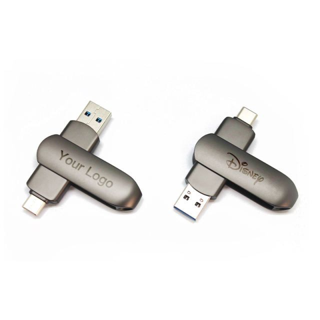 Large-Capacity  OTG Metal USB Flash Drive 256GB 128GB 64GB 32GB 16GB For iPhone Lightning HD USB Flash 3.0 Pendrive，Custom USB Drive，USB 3.2/ Type-C/High-Speed Transmission,Thumb Drive，Pen Drive，RC-U133