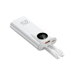 22.5W Super Fast Charging ,10,000mAh Power Bank with Built-in 2 Cables，PD20W Fast Charging，Customized Power Bank， RC-PD79