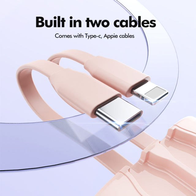 22.5W Super Fast Charging ,10,000mAh Power Bank with Built-in 2 Cables，PD20W Fast Charging，Customized Power Bank， RC-PD79