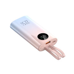 22.5W Super Fast Charging ,10,000mAh Power Bank with Built-in 2 Cables，PD20W Fast Charging，Customized Power Bank， RC-PD79