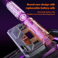 5,000mAh Mecha-Style Power Bank  22.5W Super Fast Charging, with  Replaceable Fire-Resistant Battery RC-PD78