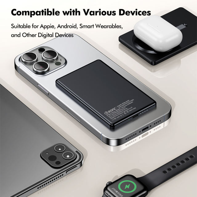 15W Magnetic Wireless Fast Charging Power Bank with 22.5W Super Fast Charging，5,000mAh/10,000mAh RC-WP033