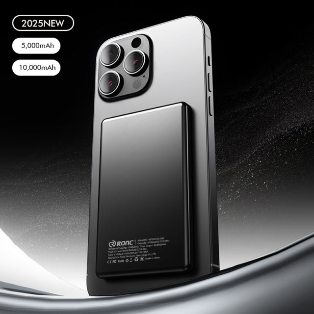 15W Ultra-Thin Magnetic Wireless Fast Charging Power Bank with 22.5W Super Fast Charging，5,000mAh/10,000mAh RC-WP034