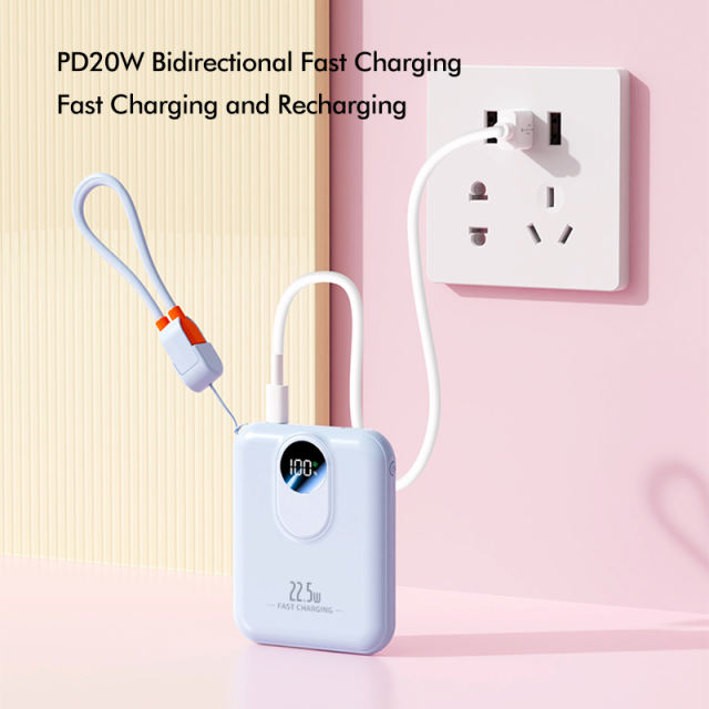 15W Ultra-Thin Magnetic Wireless Fast Charging Power Bank with 22.5W Super Fast Charging，5,000mAh/10,000mAh RC-WP035