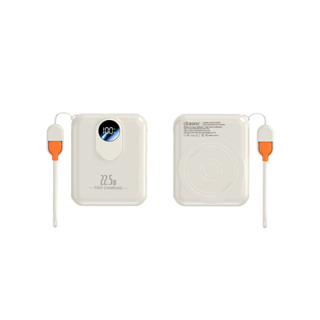 15W Mini Magnetic Wireless Power Bank with Built-in C to L Cable，22.5W Super Fast Charging & PD 20W Two-Way Fast Charging，Available in 5,000mAh / 10,000mAh RC-WP035