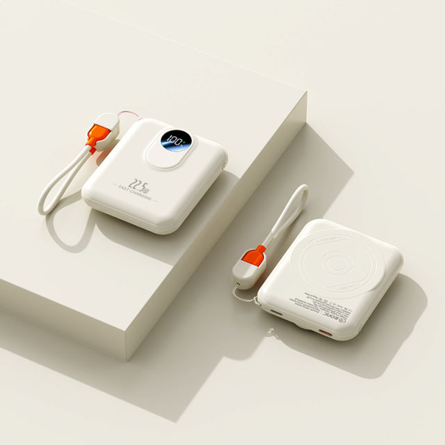 15W Mini Magnetic Wireless Power Bank with Built-in C to L Cable，22.5W Super Fast Charging & PD 20W Two-Way Fast Charging，Available in 5,000mAh / 10,000mAh RC-WP035