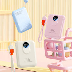 15W Mini Magnetic Wireless Power Bank with Built-in C to L Cable，22.5W Super Fast Charging & PD 20W Two-Way Fast Charging，Available in 5,000mAh / 10,000mAh RC-WP035