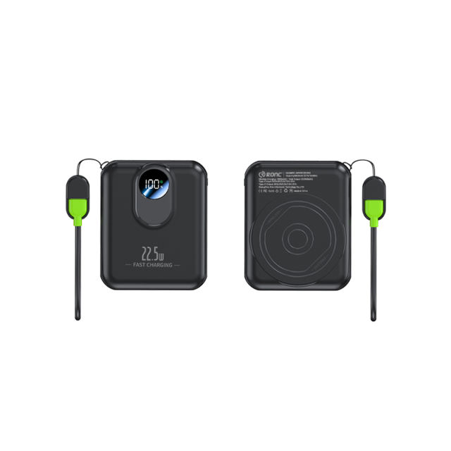 15W Mini Magnetic Wireless Power Bank with Built-in C to L Cable，22.5W Super Fast Charging & PD 20W Two-Way Fast Charging，Available in 5,000mAh / 10,000mAh RC-WP035
