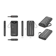 10,000/20,000/30,000mAh Exclusive Patent Power Bank with 22.5W/PD20W Super Fast Charging and Built-in 2 Cables，Customized Power Bank， RC-PD80
