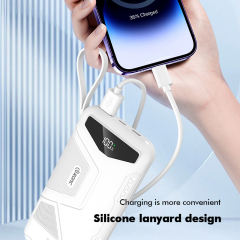 10,000/20,000/30,000mAh Exclusive Patent Power Bank with 22.5W/PD20W Super Fast Charging and Built-in 2 Cables，Customized Power Bank， RC-PD80