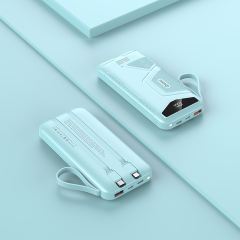 10,000/20,000/30,000mAh Exclusive Patent Power Bank with 22.5W/PD20W Super Fast Charging and Built-in 2 Cables，Customized Power Bank， RC-PD80