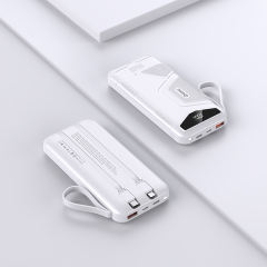 10,000/20,000/30,000mAh Exclusive Patent Power Bank with 22.5W/PD20W Super Fast Charging and Built-in 2 Cables，Customized Power Bank， RC-PD80