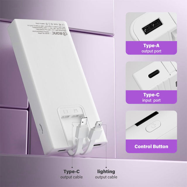 10,000mAh 4G LTE Pocket WiFi Power Bank with Built-in Cables, Portable Hotspot, Fast Charging, SIM Slot, Travel Router, OEM/ODM Available RC-MP80