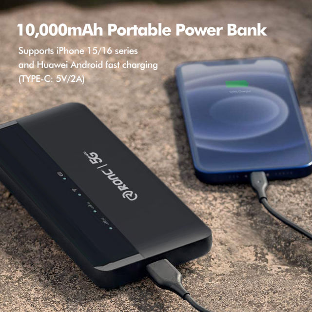 10,000mAh 5G WiFi Power Bank | Ultra-Fast WiFi 6 | eSIM & SIM Support | Fast Charging for iPhone & Android RC-M5P