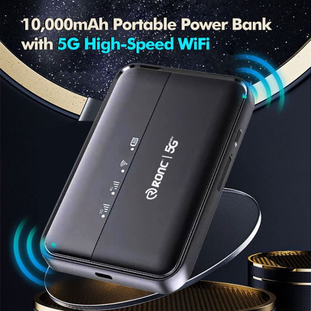 10,000mAh 5G WiFi Power Bank | Ultra-Fast WiFi 6 | eSIM & SIM Support | Fast Charging for iPhone & Android RC-M5P