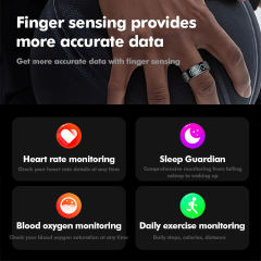 Smart Ring with Display | AI Wearable Device for Heart Rate, Blood Oxygen, Sleep Monitoring & Fitness Tracking | Multi-Function Smart Ring RC-SR004