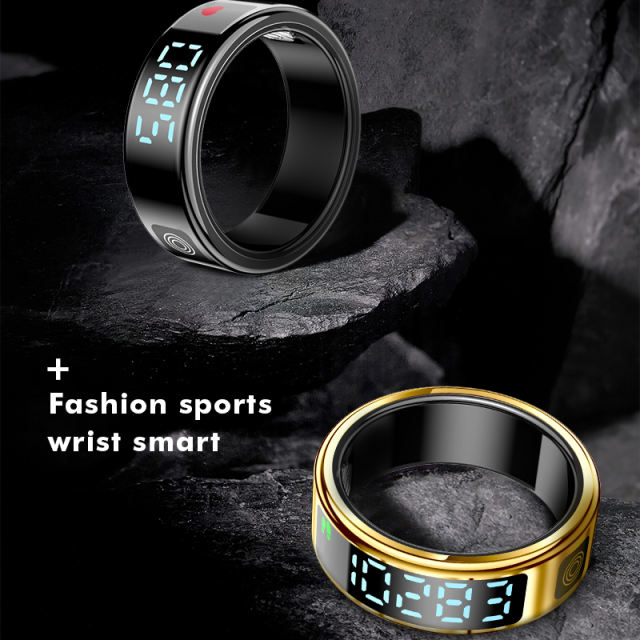 Smart Ring with Display | AI Wearable Device for Heart Rate, Blood Oxygen, Sleep Monitoring & Fitness Tracking | Multi-Function Smart Ring RC-SR004