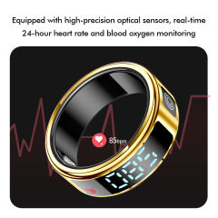 Smart Ring with Display | AI Wearable Device for Heart Rate, Blood Oxygen, Sleep Monitoring & Fitness Tracking | Multi-Function Smart Ring RC-SR08